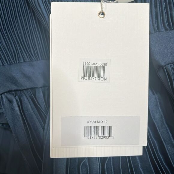 NWT MAC DUGGAL 49638 PLEATED CAPLET TEA LENGTH Dark Blue DRESS Sz 12 reg $498 - Picture 6 of 7